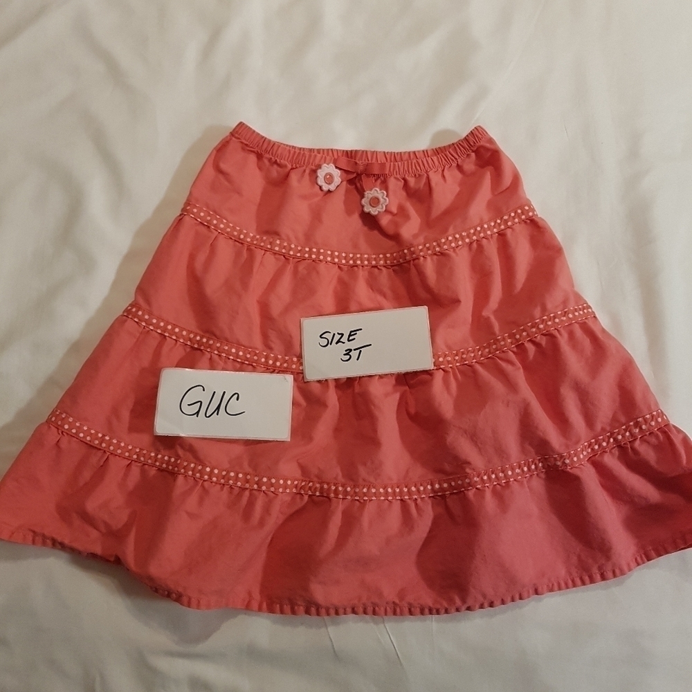Gymboree girls size 3T Happy Rainbow coral skirt elastic waist